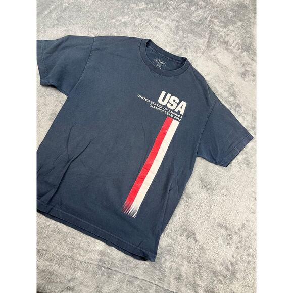 Team Apparel Men’s Large Navy USA Graphic T-Shirt Good - Picture 2 of 8